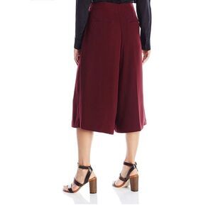 Nanette Lepore Women’s wide leg stretchy crepe culottes pant burgundy size 4